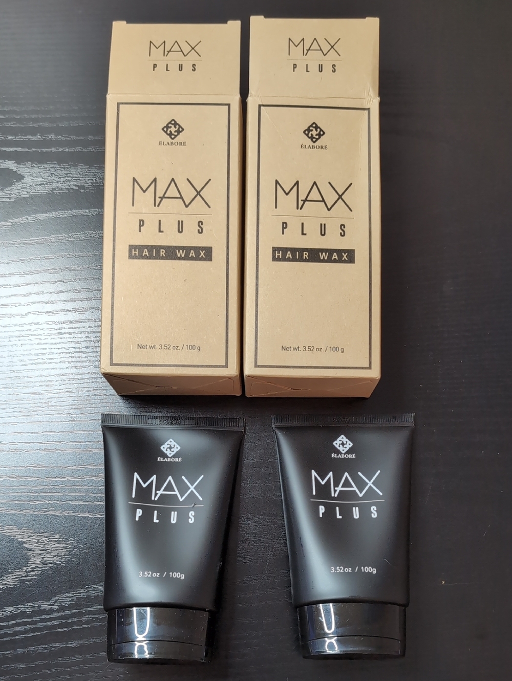 Elabore Max Plus Hair Wax Men's Hair Styling Wax Two Pack 3.38 Fluid Ounces
